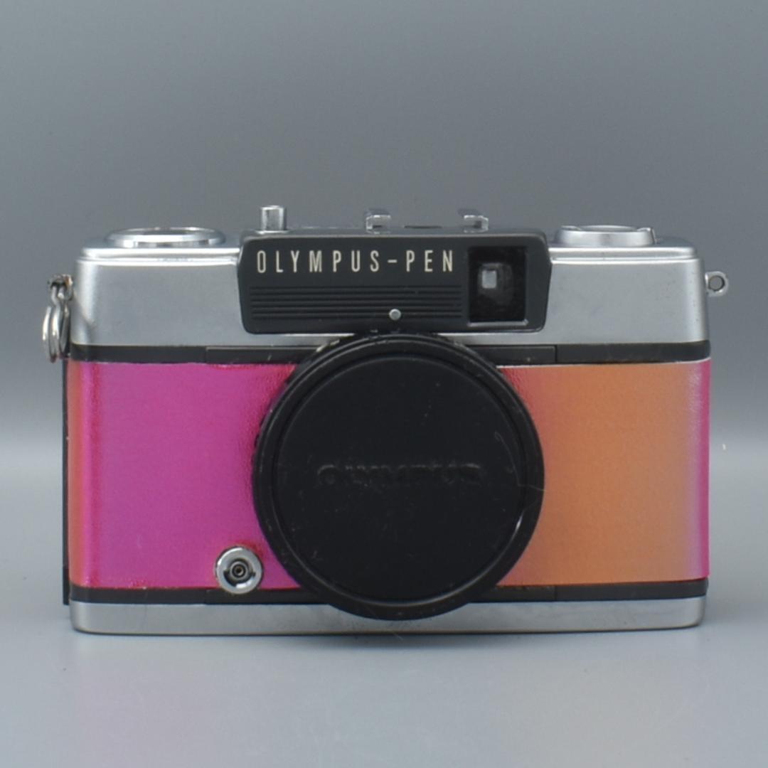 整備済 OLYMPUS EE-2 レッド系 外装リメイク 動作OK 赤ベロOK