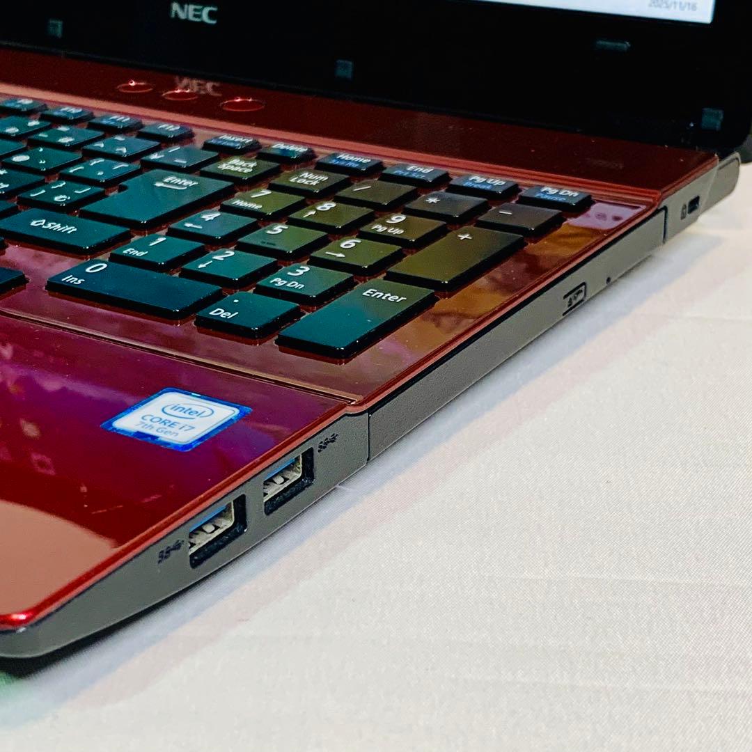 Core i7✨SSD2TB✨32GB✨カメラ✨NEC✨レッド✨ノートパソコン