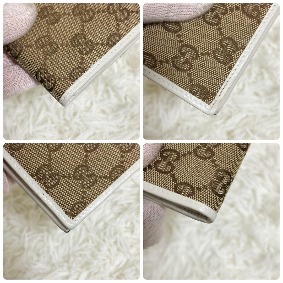 GUCCI GGキャンバス ラブリーハート 長財布 Wホック　白　ロゴ