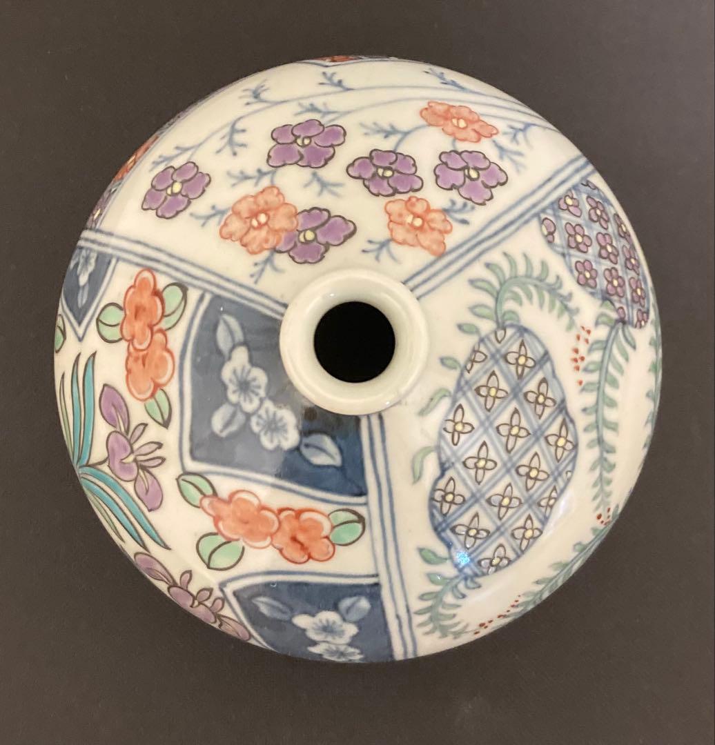 佐藤走波（五代）染錦辻が花文　花瓶　花入れ