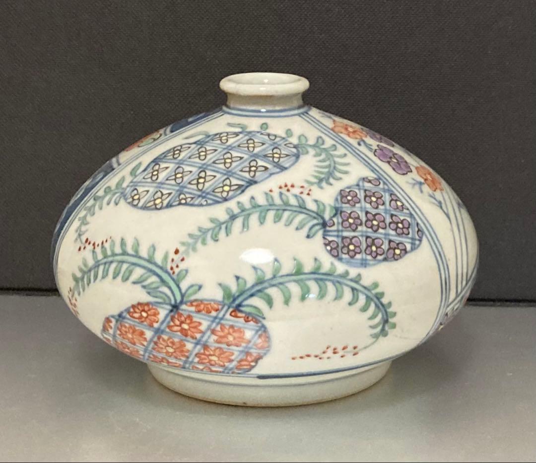 佐藤走波（五代）染錦辻が花文　花瓶　花入れ