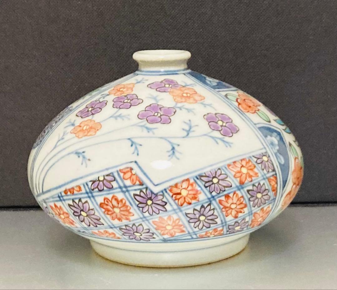 佐藤走波（五代）染錦辻が花文　花瓶　花入れ