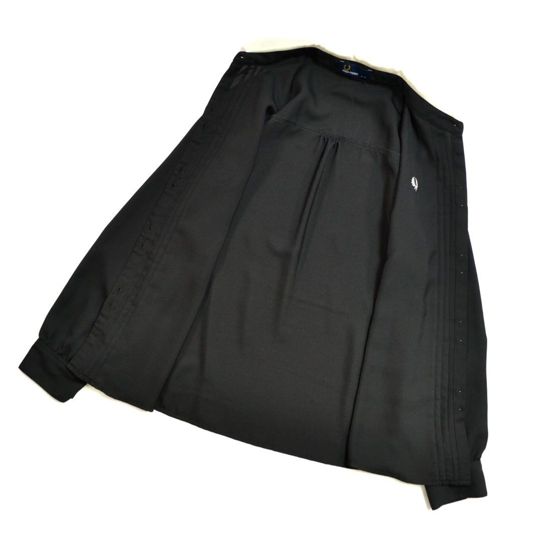 【極美品】FRED PERRYフレッドペリー ピンタッククレリックシャツM黒