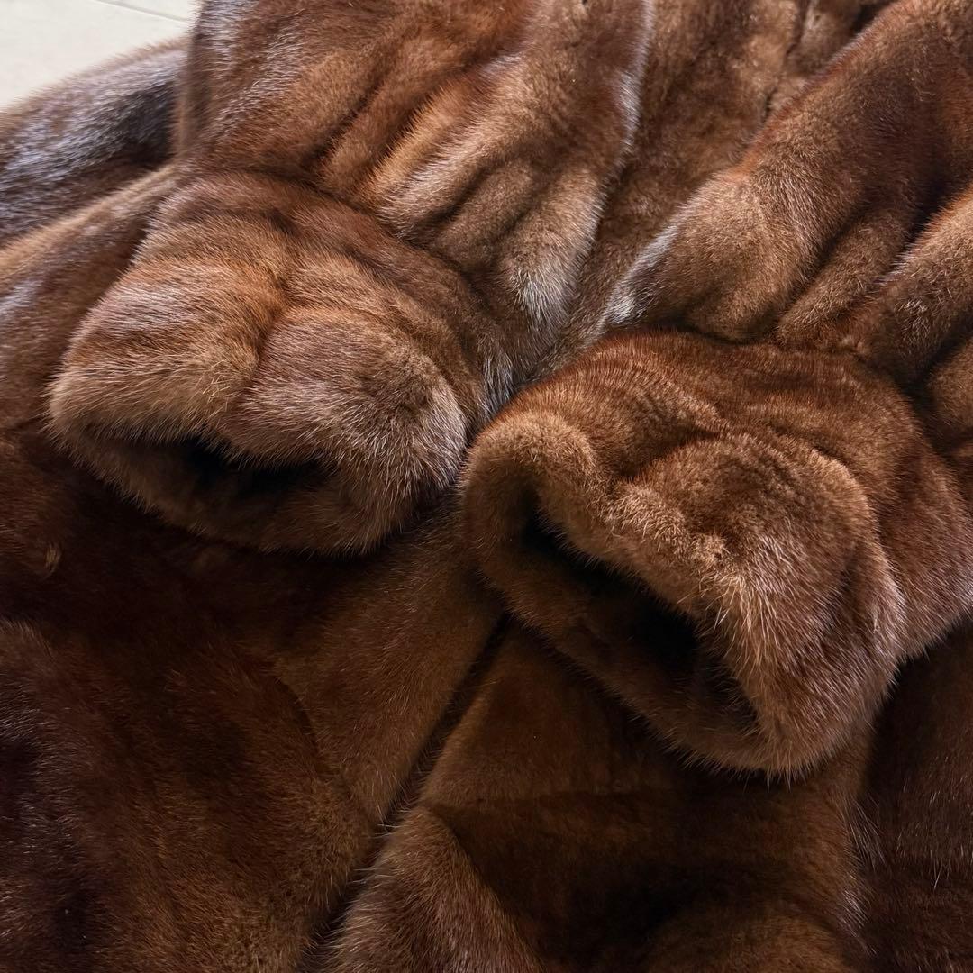 希少デザイン 模様◎デミバフミンク ファーコート アメリカンファーアワード 星5