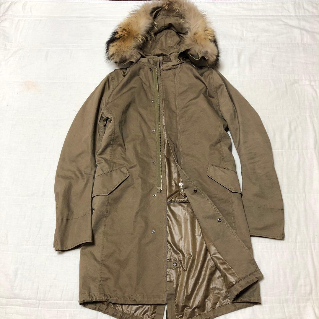 ★美品junhashimoto定価10万　ラクーンファー モッズコート　M-51