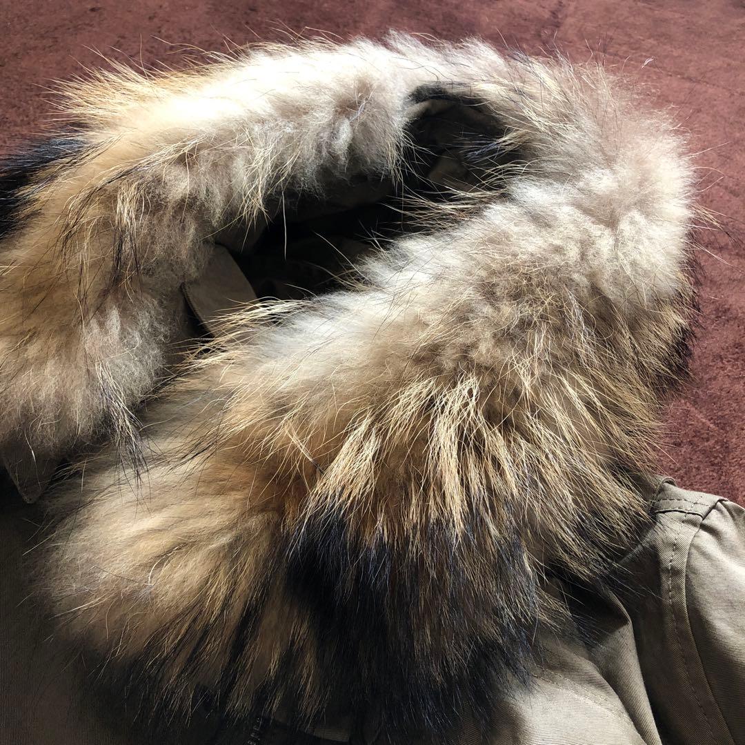 ★美品junhashimoto定価10万　ラクーンファー モッズコート　M-51