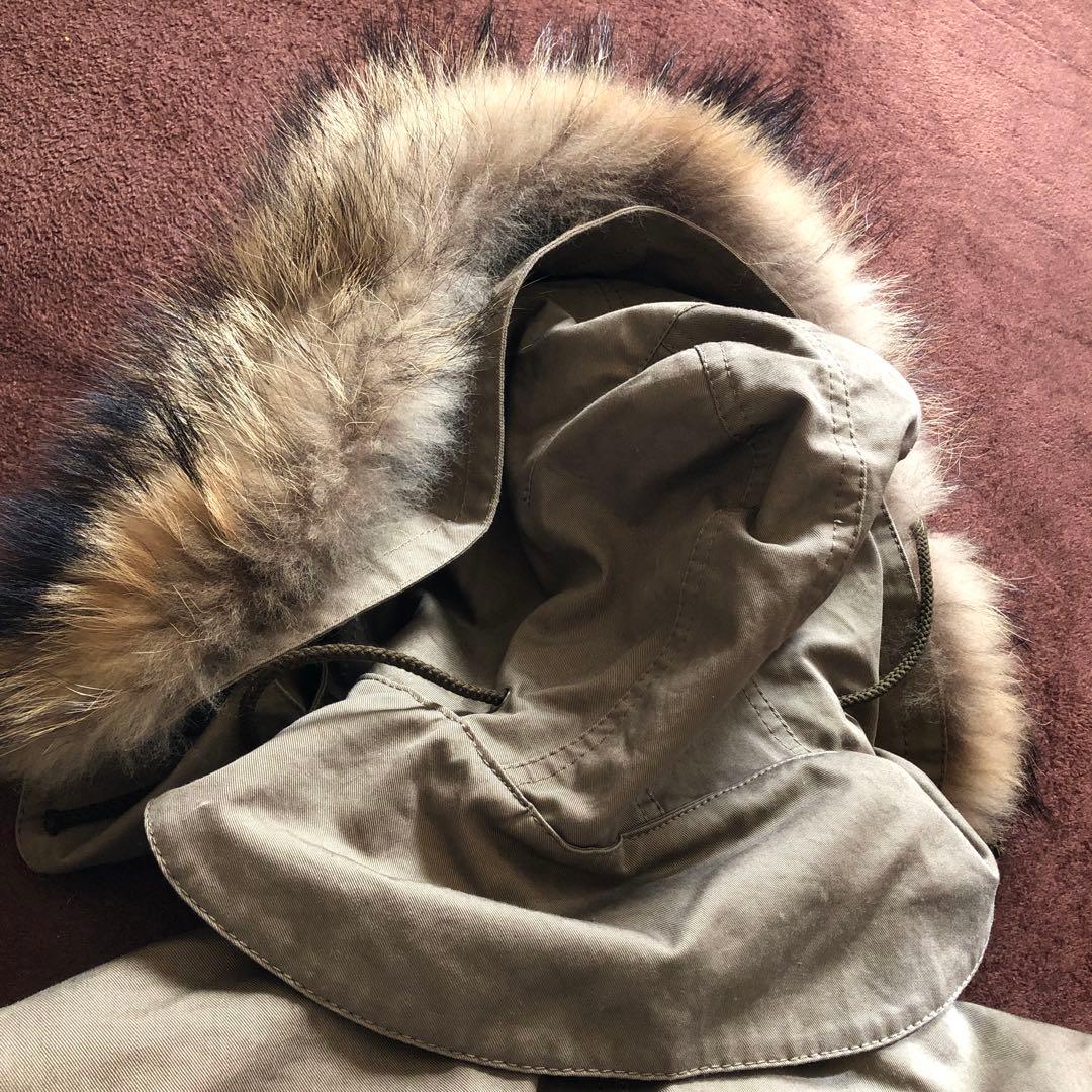 ★美品junhashimoto定価10万　ラクーンファー モッズコート　M-51