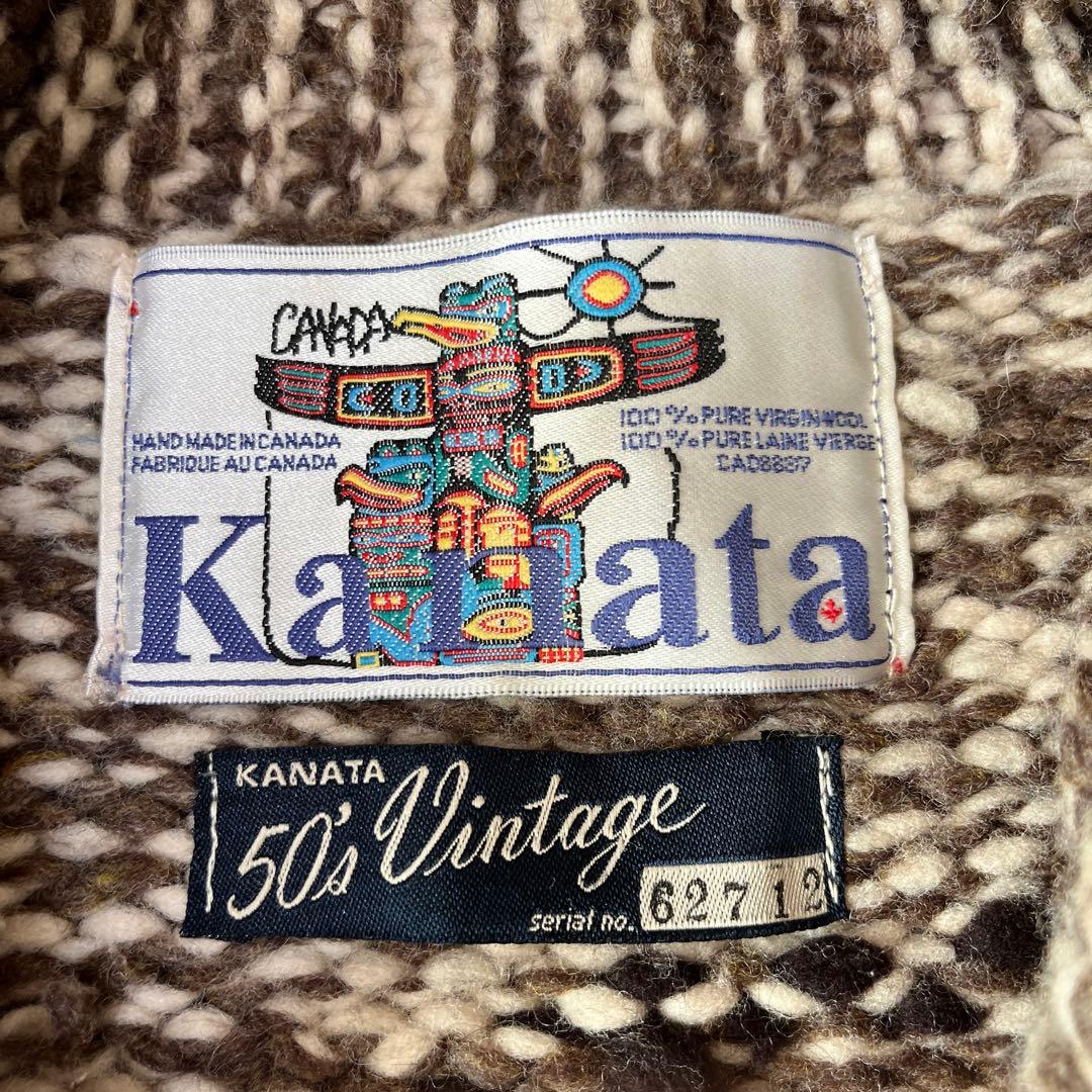 Kanataカウチンニット限定50'sVintageウッドボタンサイズM〜Ｌ相当