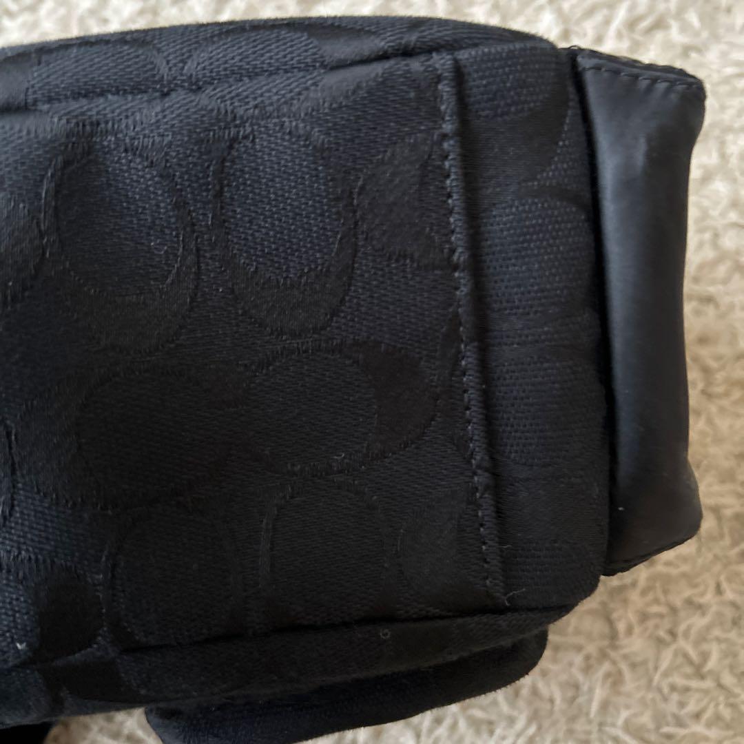 COACH シグネチャー　ブラック　ファー バッグ