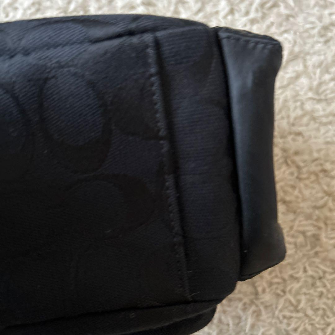 COACH シグネチャー　ブラック　ファー バッグ