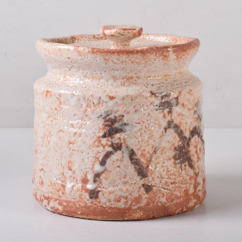 茶道具　本阿弥光仙作　志野焼　絵志野　山水文　水指　共箱　C　7514