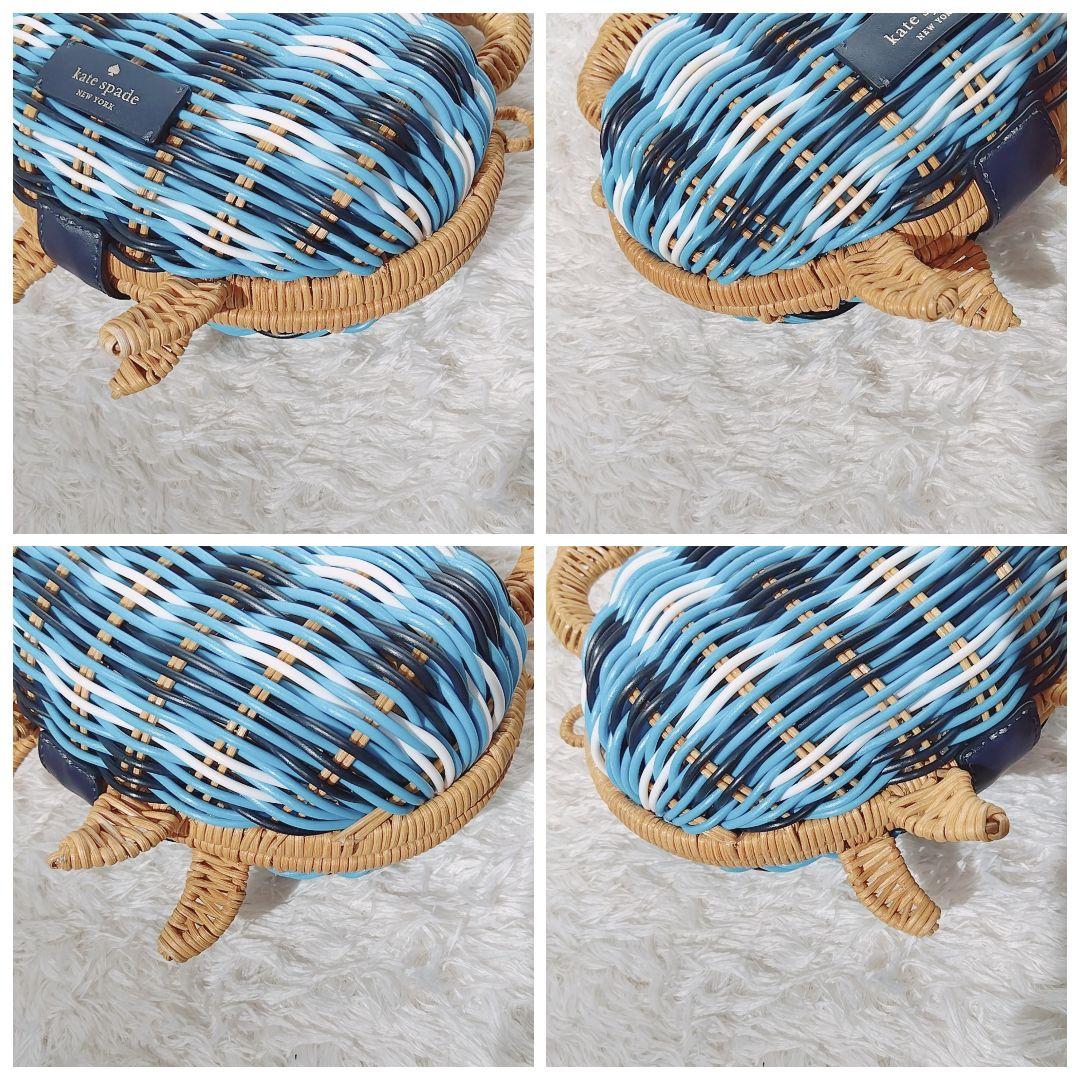 【極美品】ケイトスペード　ウィッカークラブ　かごバッグ　ショルダー　2WAY　青