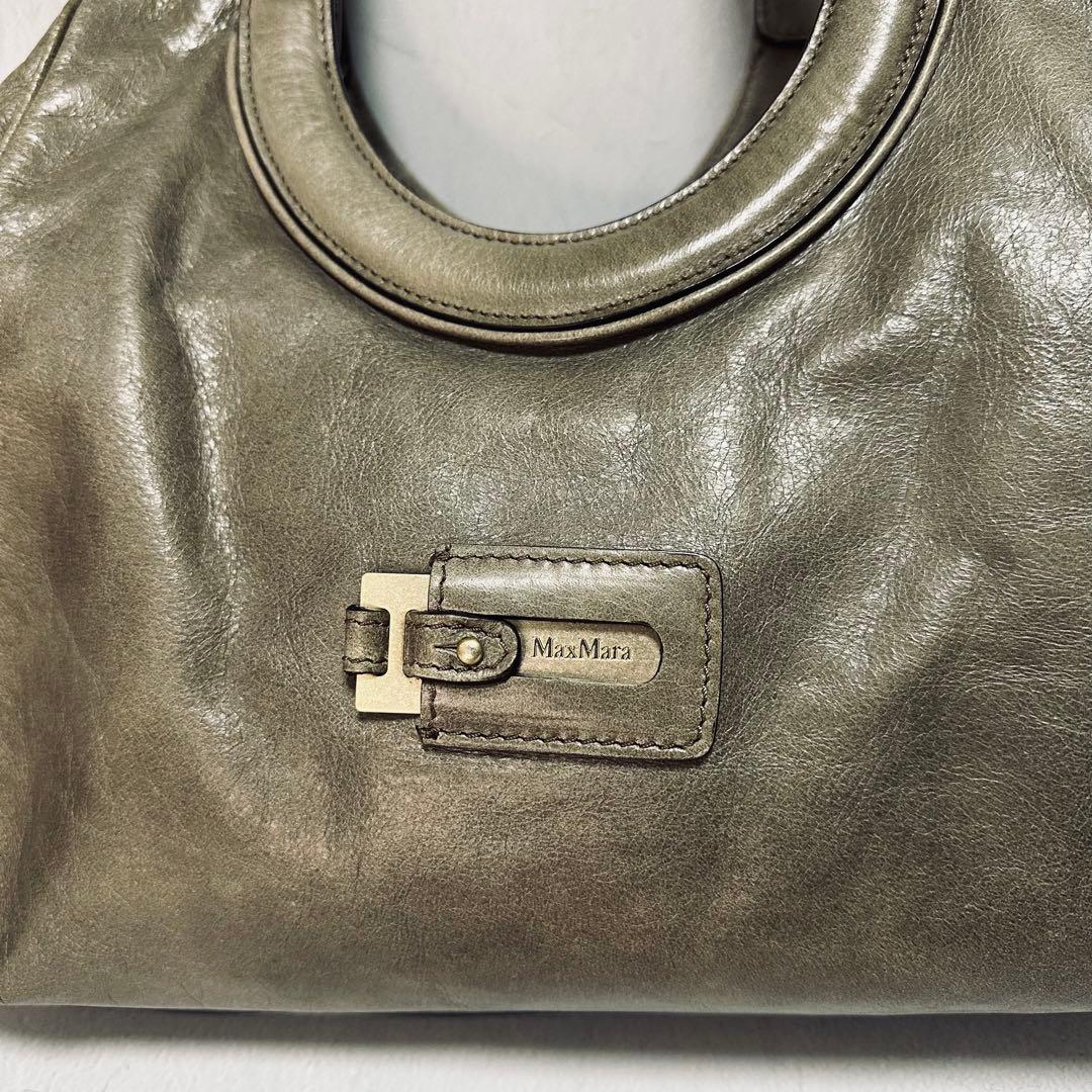 MaxMara Leather handbag ミニボストン LogoPlate