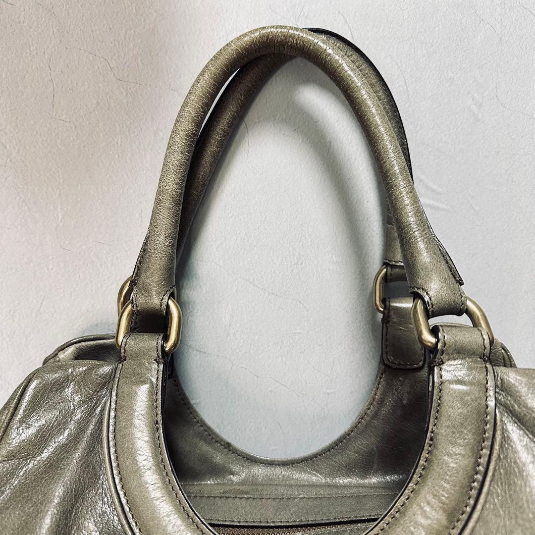 MaxMara Leather handbag ミニボストン LogoPlate