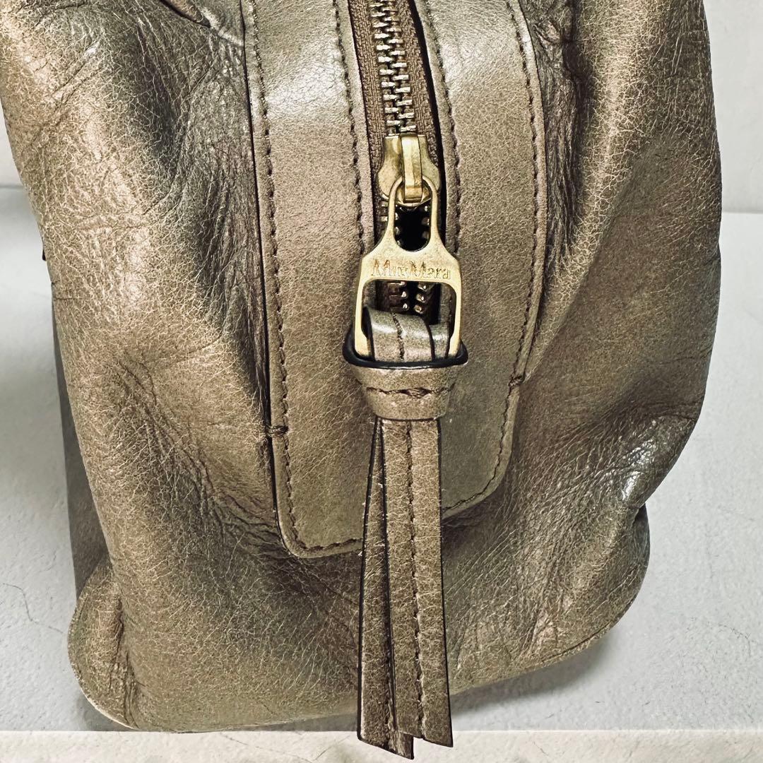 MaxMara Leather handbag ミニボストン LogoPlate