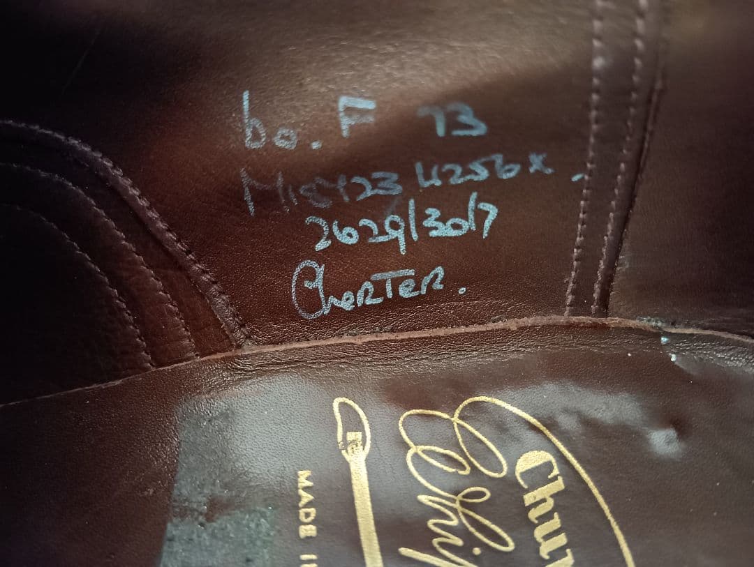 ム*ン様 旧Church'sチャーチ ブルースウェードフルブローグ CHARTE