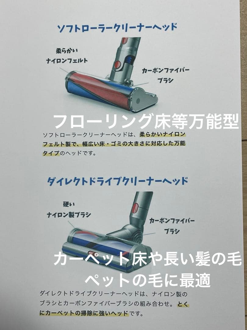 ダイソン (H)V10SV12 新品パイプ付　２ヘッドから選択　交換フィルター付