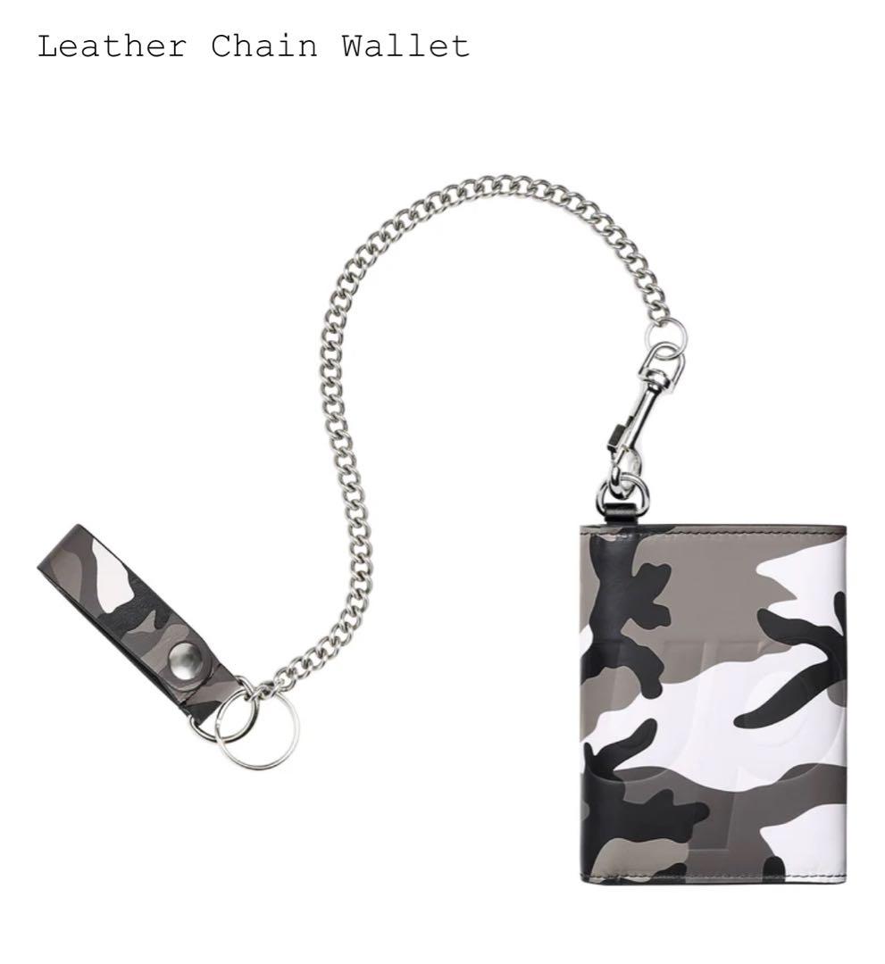 小物 Supreme Leather Chain Wallet  Camo