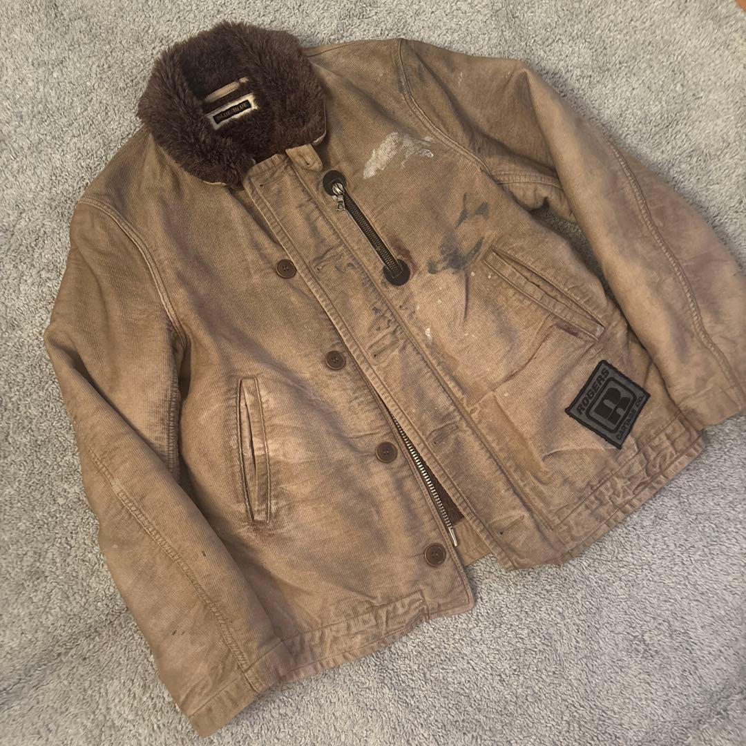 BLUE BLUE ジャーマンクロスN-1デッキジャケット　ビンテージ加工