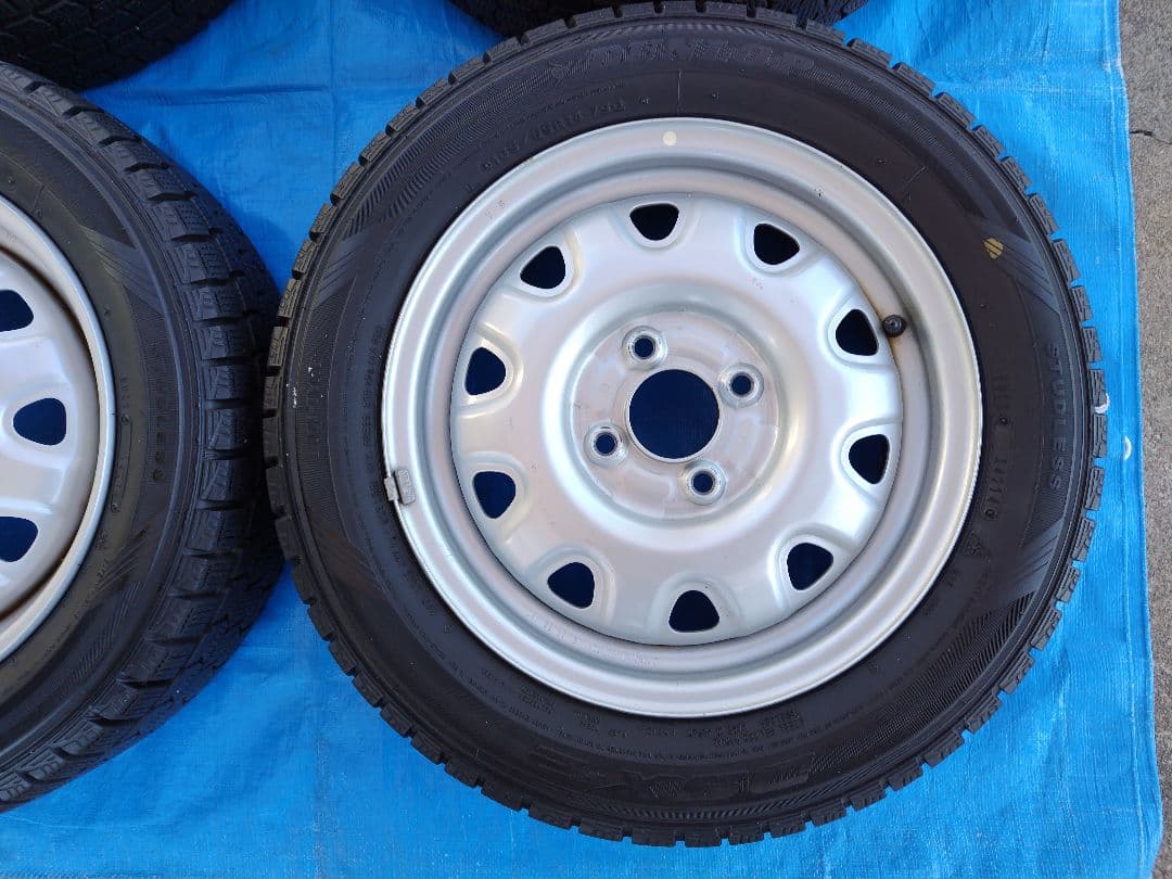 165/65R14【1/2】スタッドレスタイヤ、スチールホイール付、2本分割