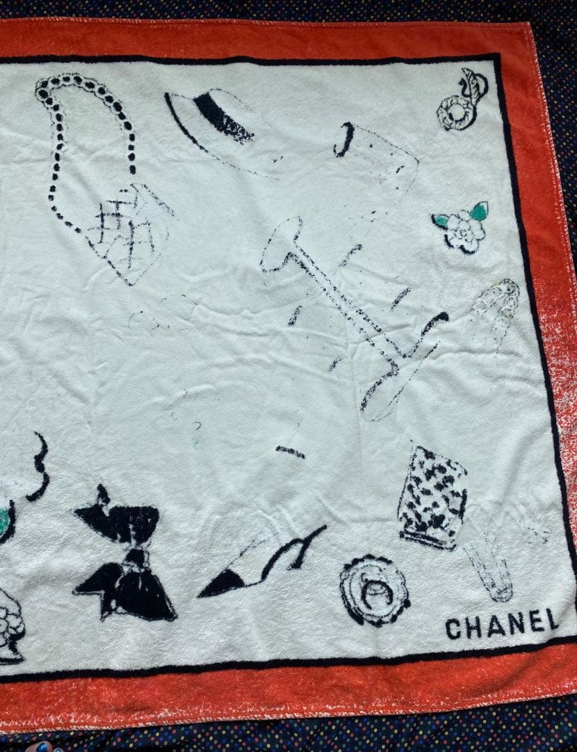 ヴィンテージ　CHANEL ビーチタオル