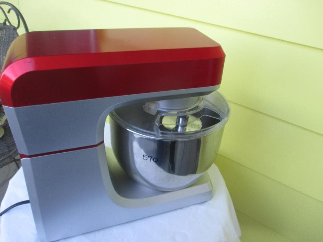 ★E&B 　ミキサー 　赤 シルバー　 ステンレスボウル　EB-1701X