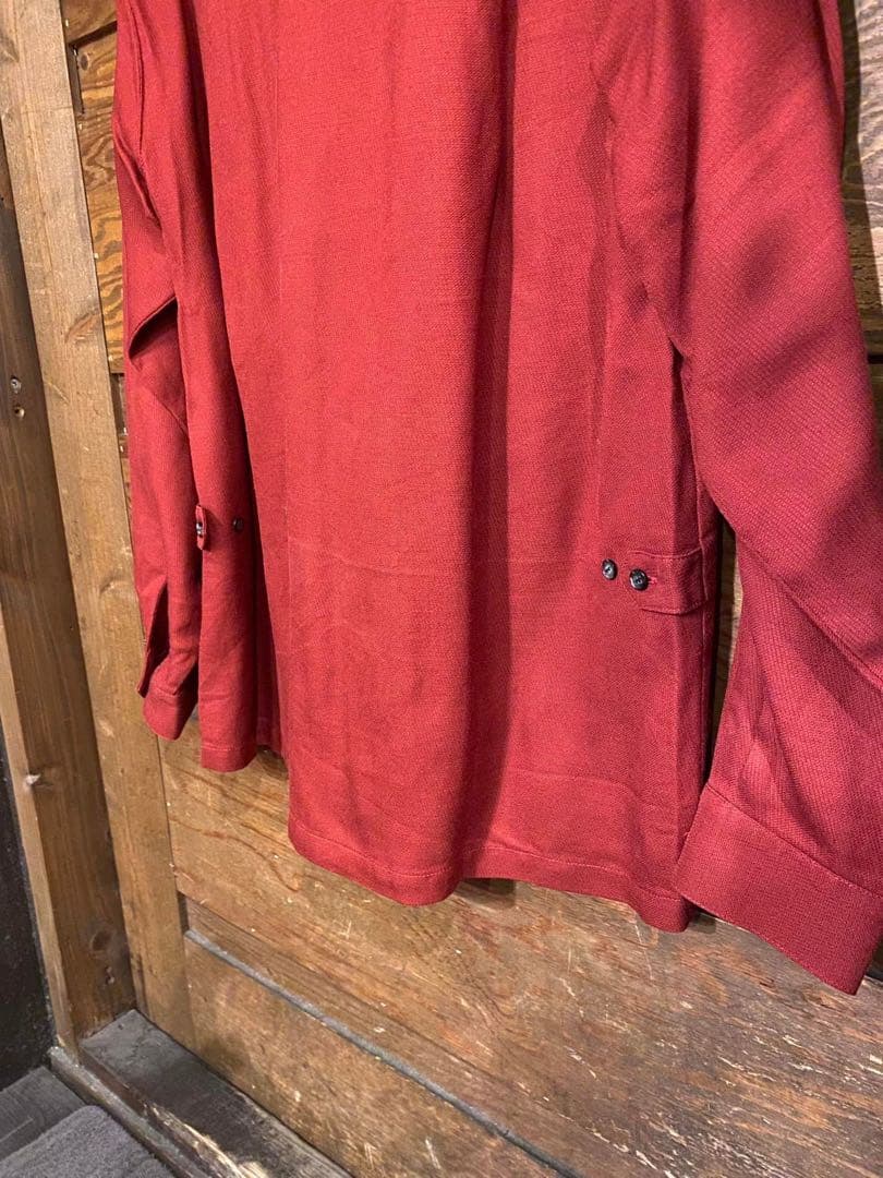 ♛the King / オープンシャツ♛ カラー / ワインレッド M