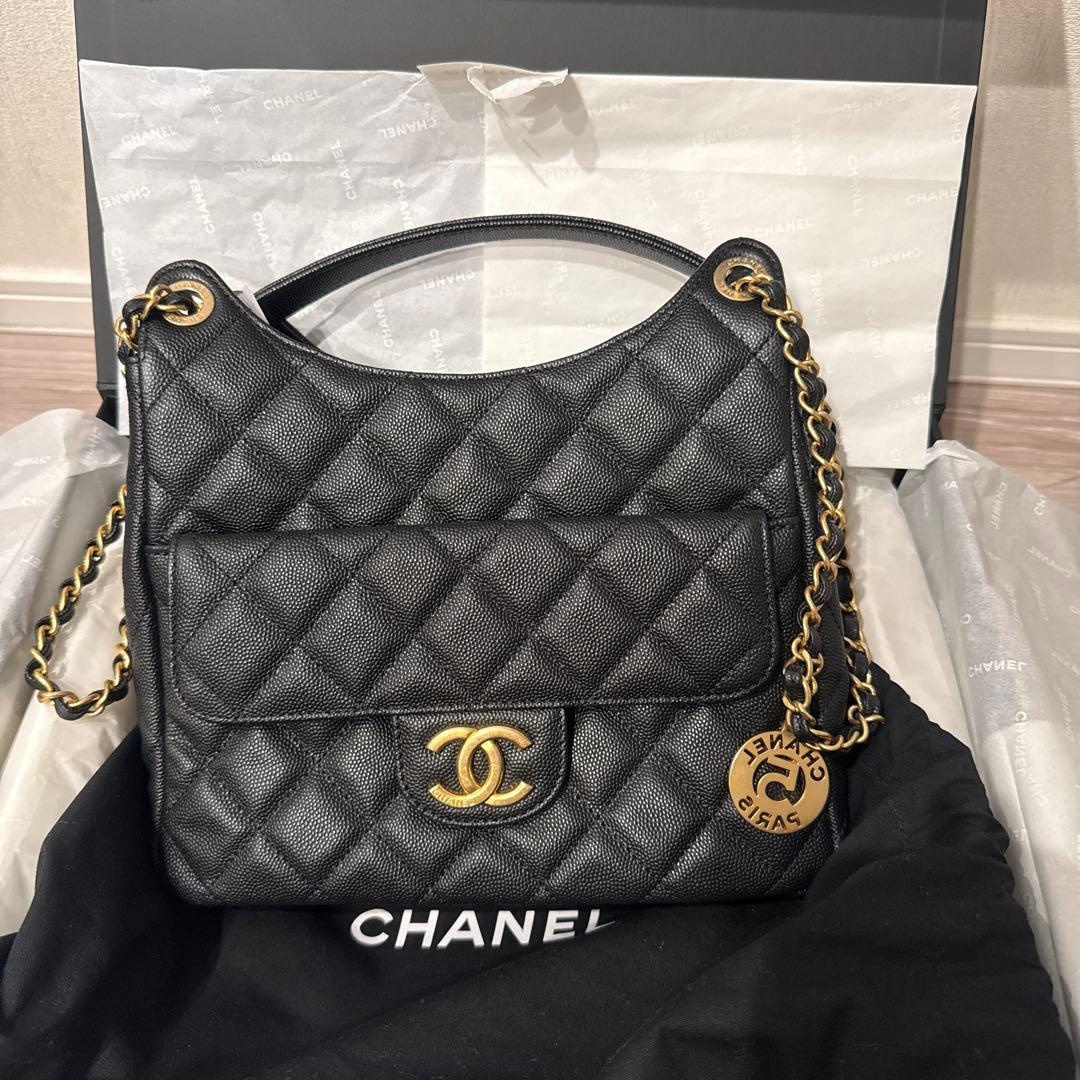 CHANEL ★キャビアスキンブラック ショルダーバッグ