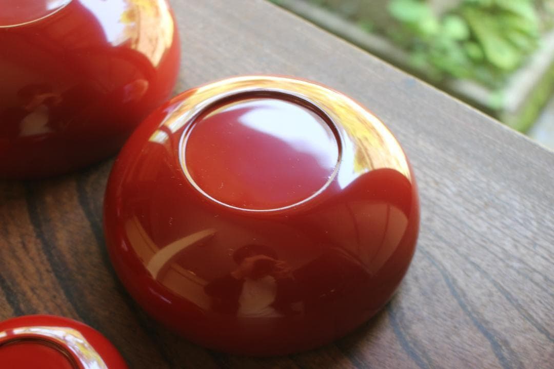 デッドストック！極上塗分け漆の美しい応量器＆蓋揃いセット（検輪島塗器七つ椀懐石椀