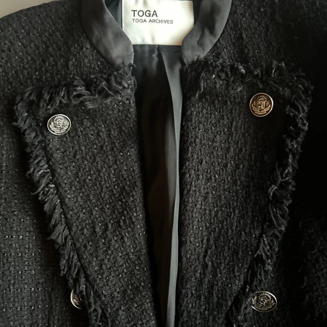 トーガTOGAツイードフリンジボタンジャケット