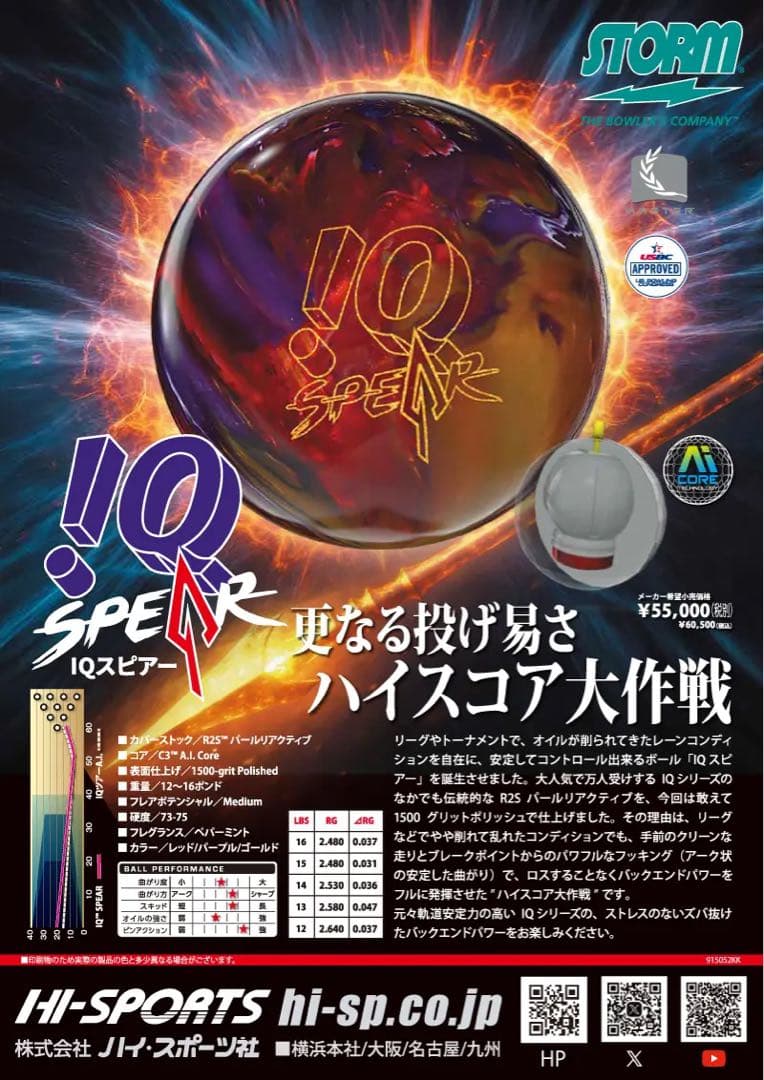 送料込み【新品】IQスピアー　ストーム　15ポンド3オンス　1