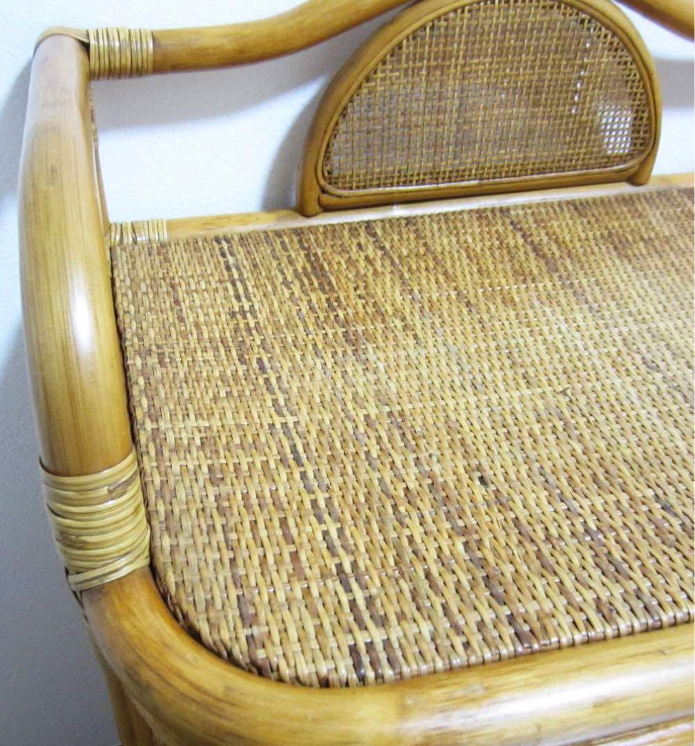 【美品】籐 ラタン バンブー 4段 チェスト 引き出し アジアンテイスト 飾り棚
