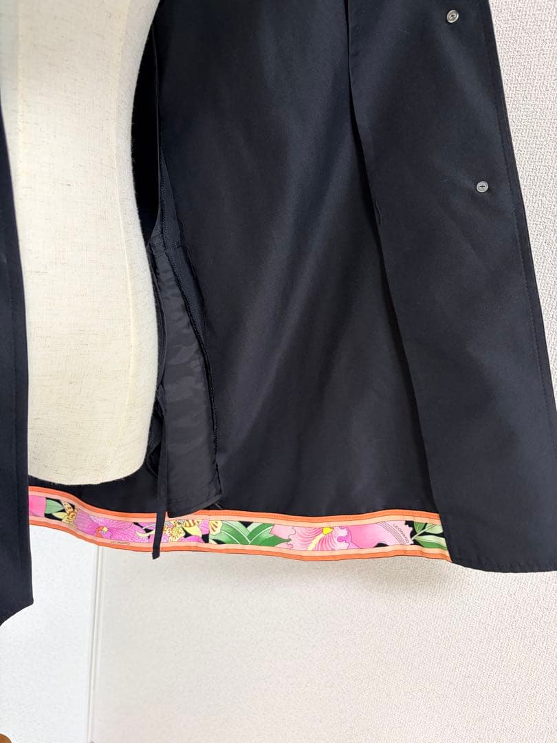 【美品】シルク LEONARD テーラードジャケット M ブラック