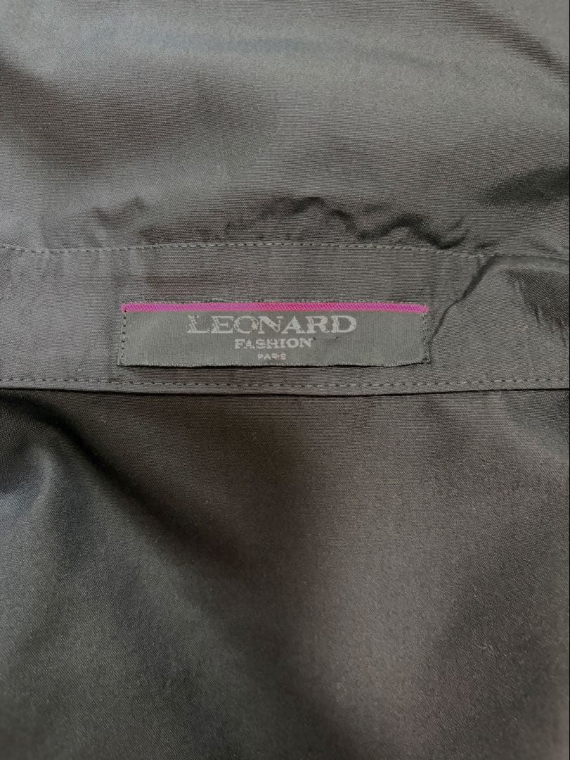 【美品】シルク LEONARD テーラードジャケット M ブラック
