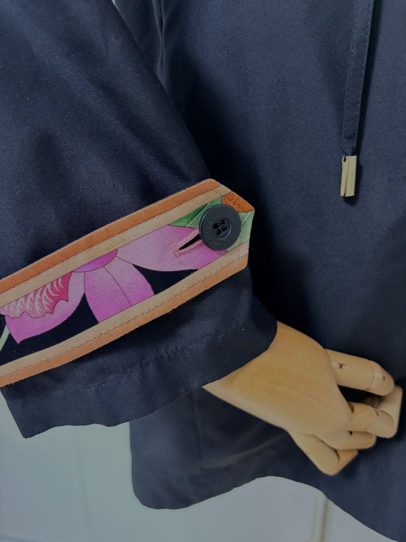 【美品】シルク LEONARD テーラードジャケット M ブラック