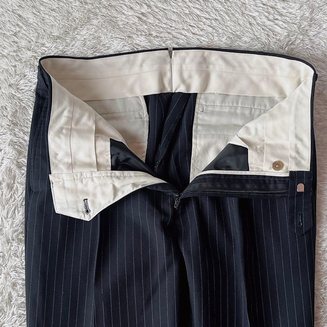 【美品】ポールスチュアート シングルジャケット スーツセットアップ 紺ストライプ