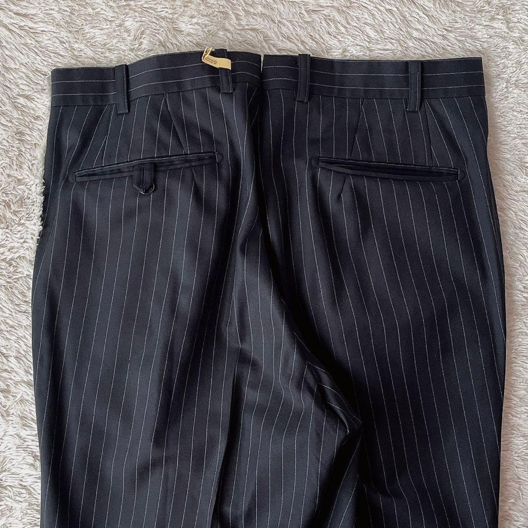 【美品】ポールスチュアート シングルジャケット スーツセットアップ 紺ストライプ