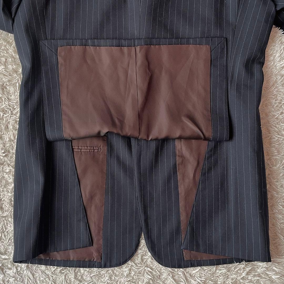 【美品】ポールスチュアート シングルジャケット スーツセットアップ 紺ストライプ