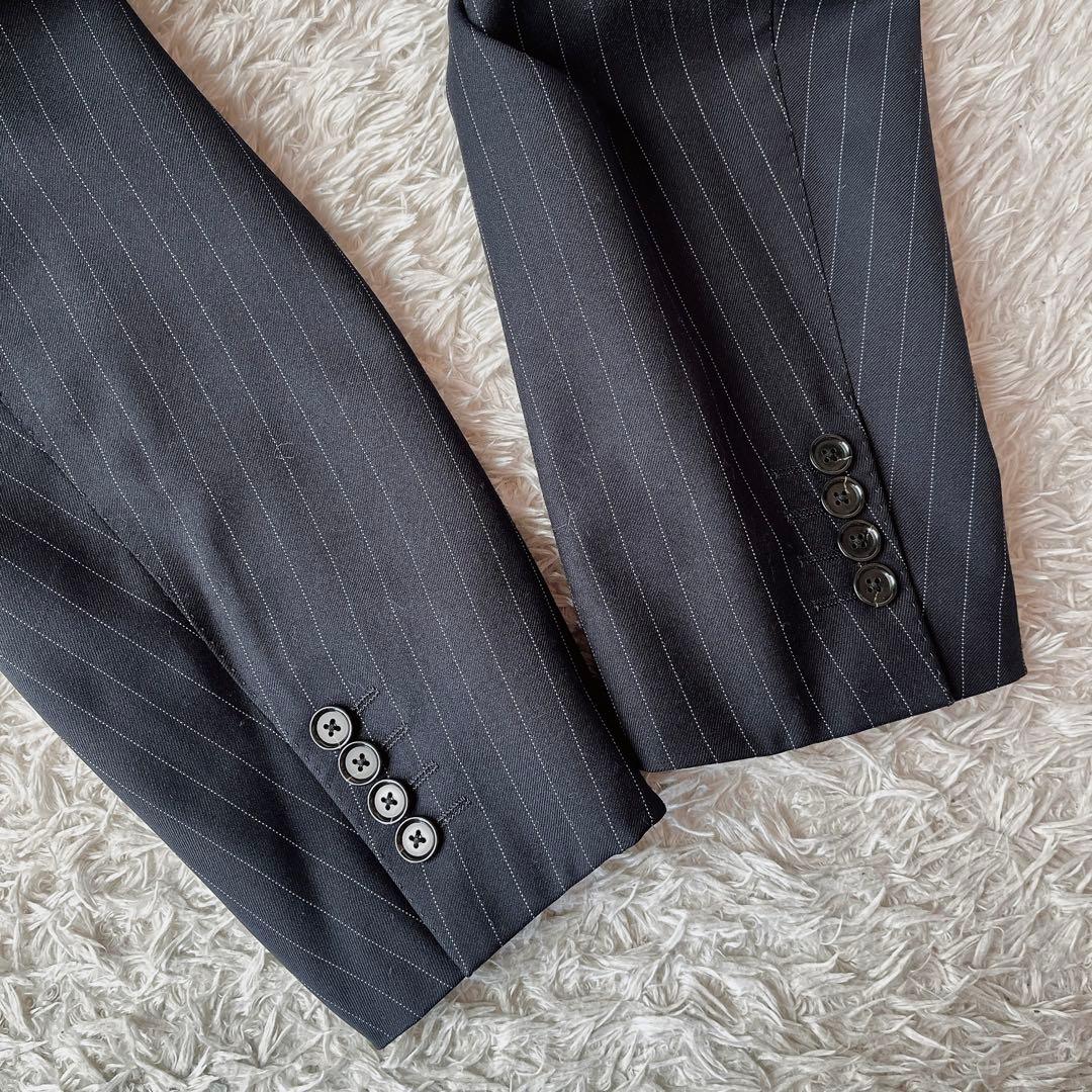 【美品】ポールスチュアート シングルジャケット スーツセットアップ 紺ストライプ