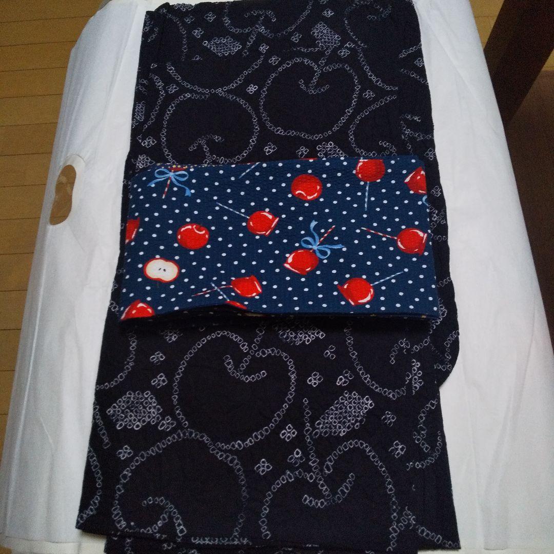 りんご柄 有松絞り浴衣 ※新品