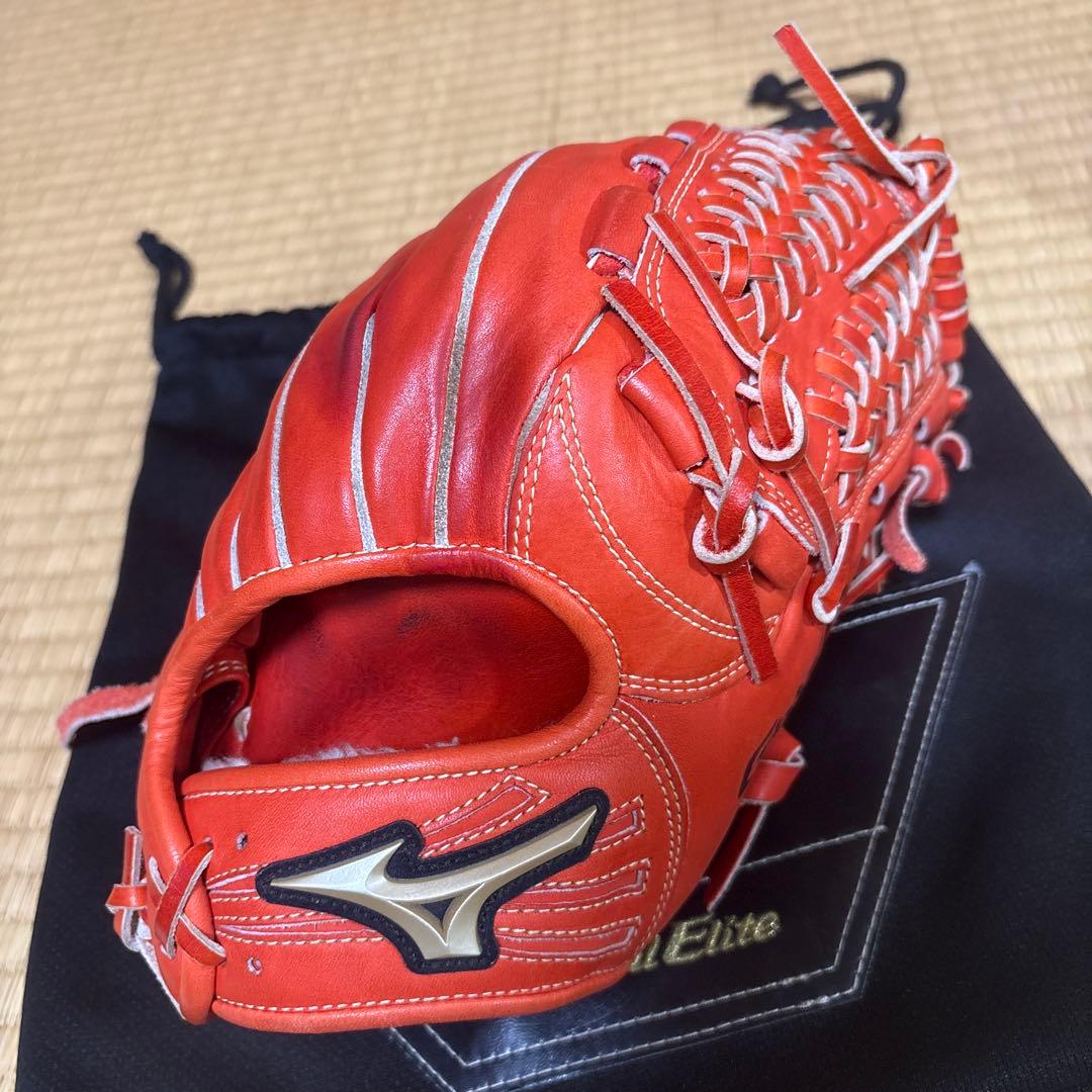 t*o様 Mizuno Global Elite 軟式グローブ 内野手用 オレン