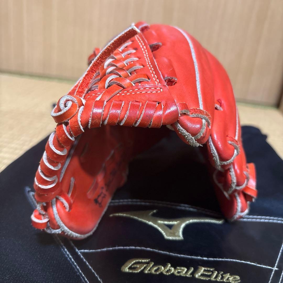 t*o様 Mizuno Global Elite 軟式グローブ 内野手用 オレン