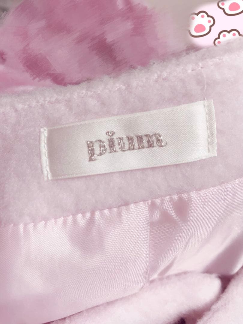 ♥あち♥piumハートボタンリボンベルトシャギーコート ピンク