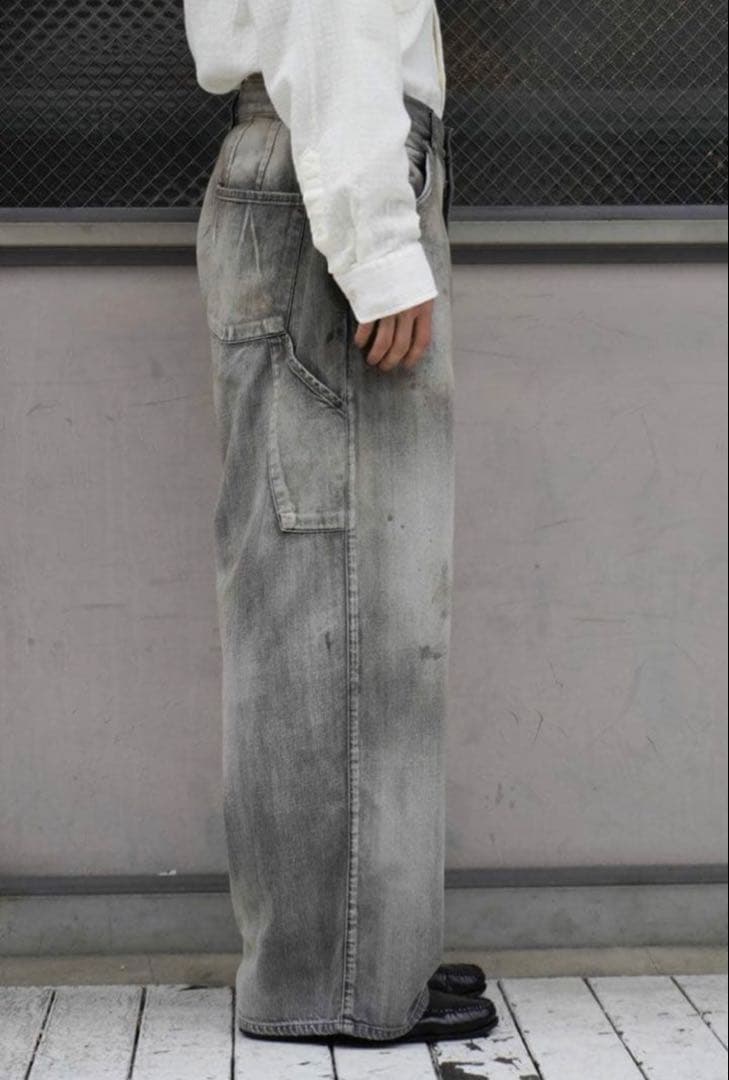 【ANCELLM】AGING PAINTER PANTS[BLACK]