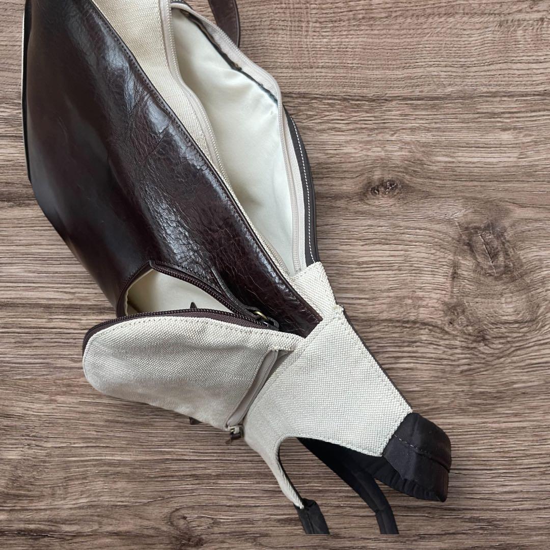 MESSAGE 蔵前街歩き リュック レザー 職人製 日本製 WH/BR