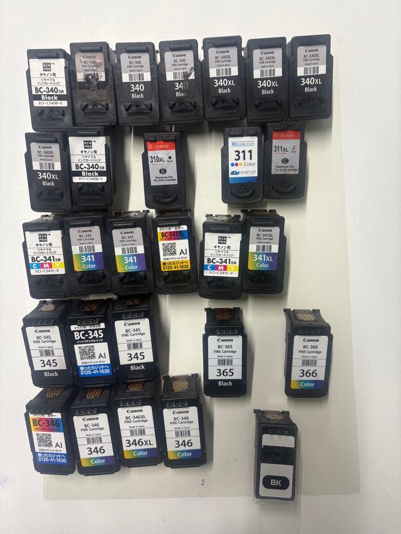 28個　310 311 340 341 346 など空インクカートリッジ