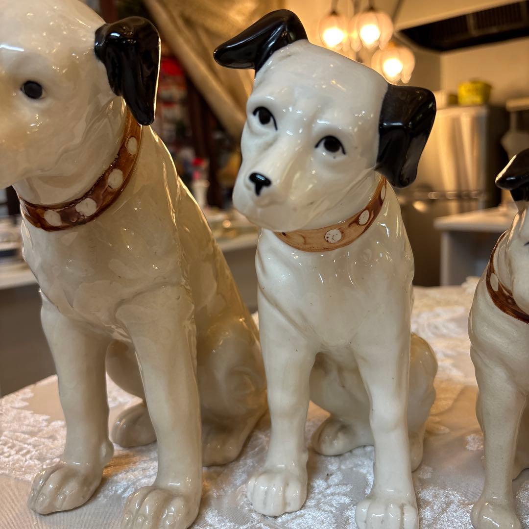 ビクター犬(ニッパー)の置物 3匹セット