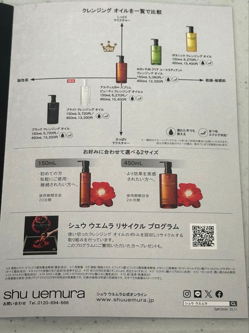 ¥15,400 シュウウエムラ クレンジングオイル 2/6新発売サンプル2個付き