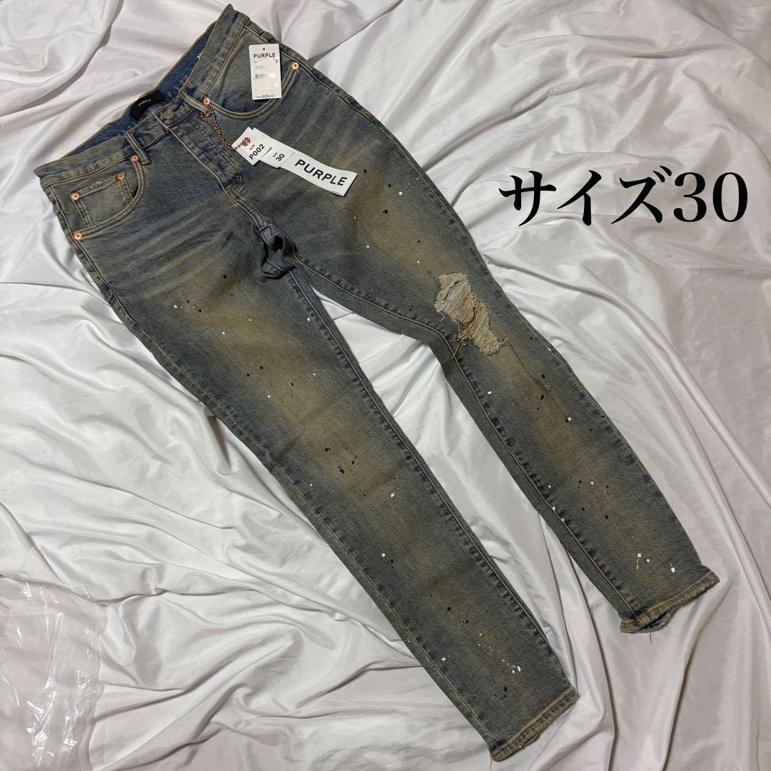 希少 即完売サイズ 30前後タグ パープルブランド ダメージ デニム