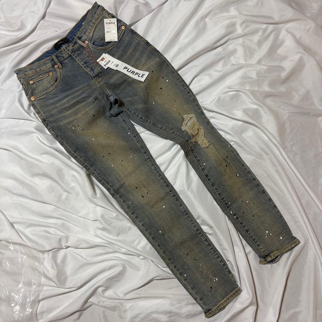 希少 即完売サイズ 30前後タグ パープルブランド ダメージ デニム